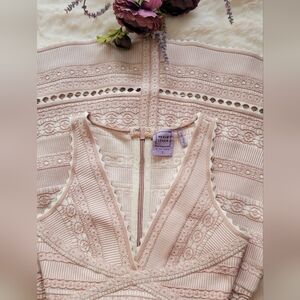 Herve Leger Pink Lace Dress